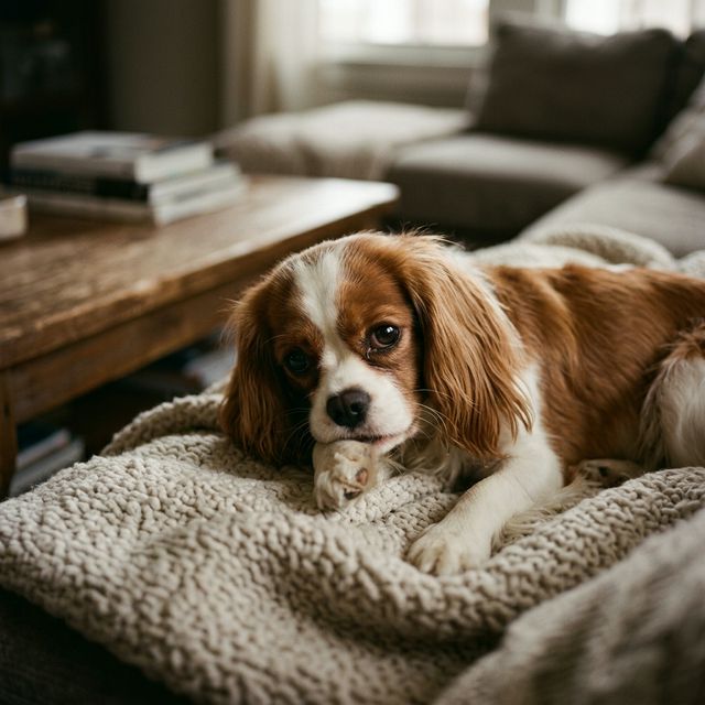 Sad dog showing signs of dental pain and discomfort — untreated dental disease affects 80% of dogs by age 3